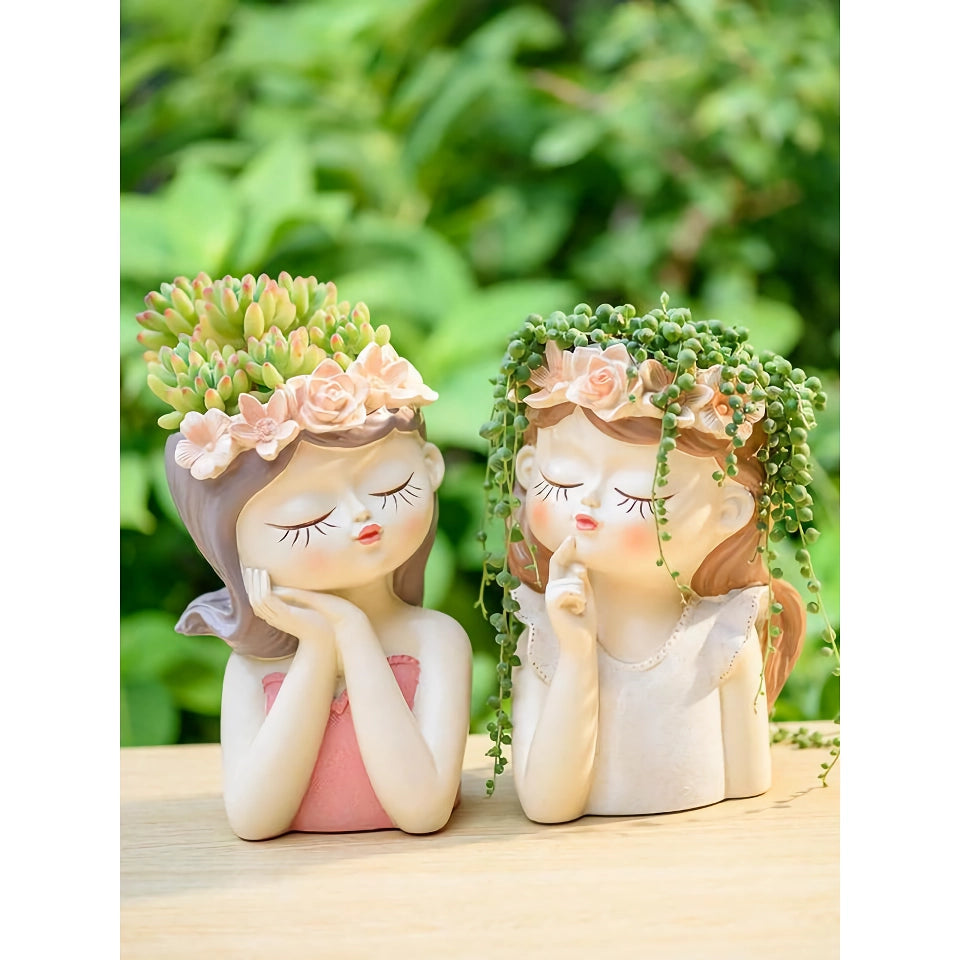 Charming 7.8-inch Fairy Girl Planter for Succulents