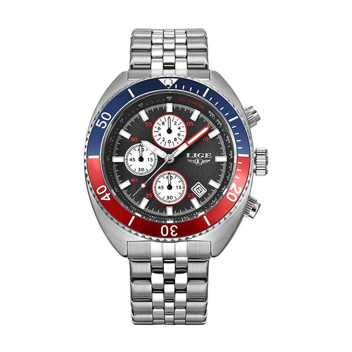 Fashion Trend Multi-functional Student Men's Large Dial Waterproof Quartz Watch