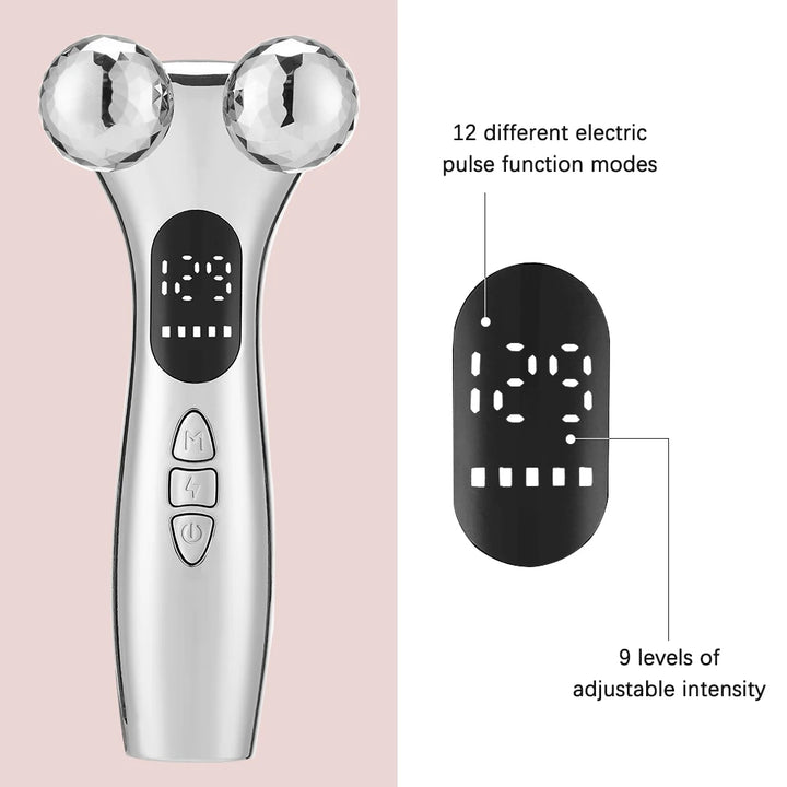 Low Frequency Pulse Massager - Vibration Facial Roller for Skin Lifting, Firming & Fine Line Reduction