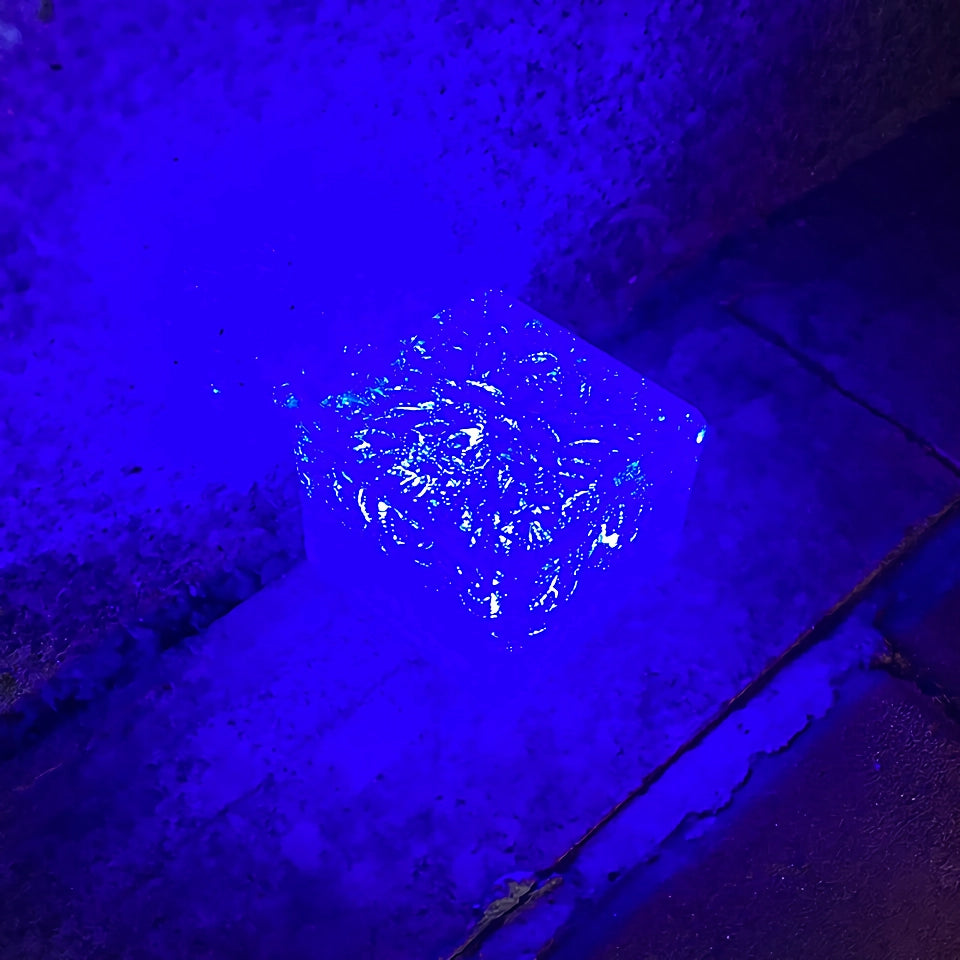 Solar-Powered LED Garden Path Lights - Decorative Outdoor Ice Cube Lamps