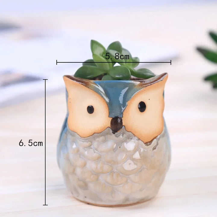 Mini Owl Ceramic Plant Planter