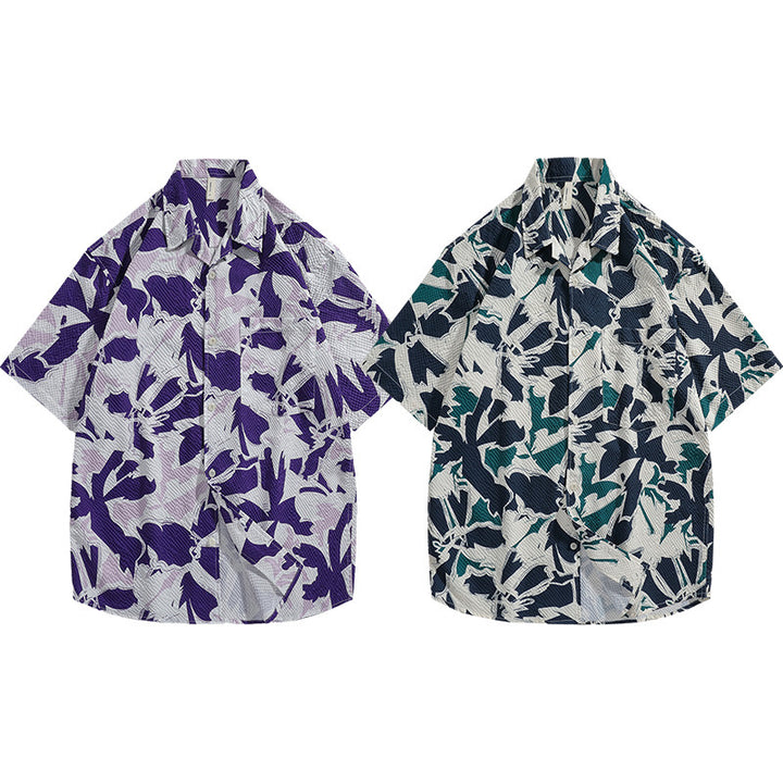 Fashion Personalized Printed Beach Flower Shirt Men