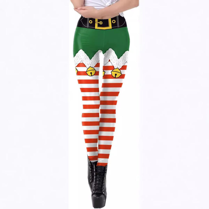 Women's Trousers Thin Elastic Christmas Theme 3D Digital Printing