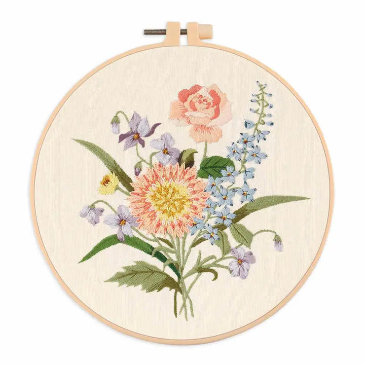 DIY Floral Embroidery Kit for Beginners