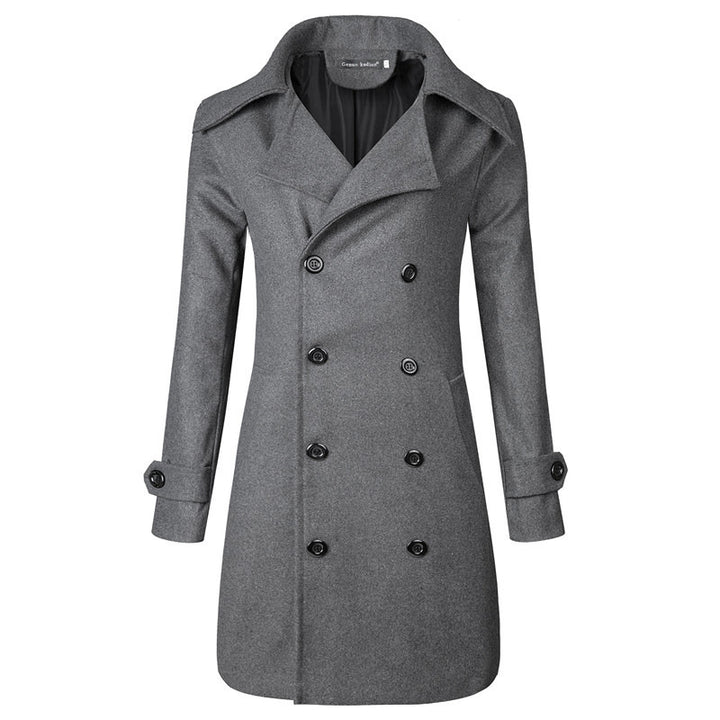 Double Breasted Mid-length Trench Coat Plus Size