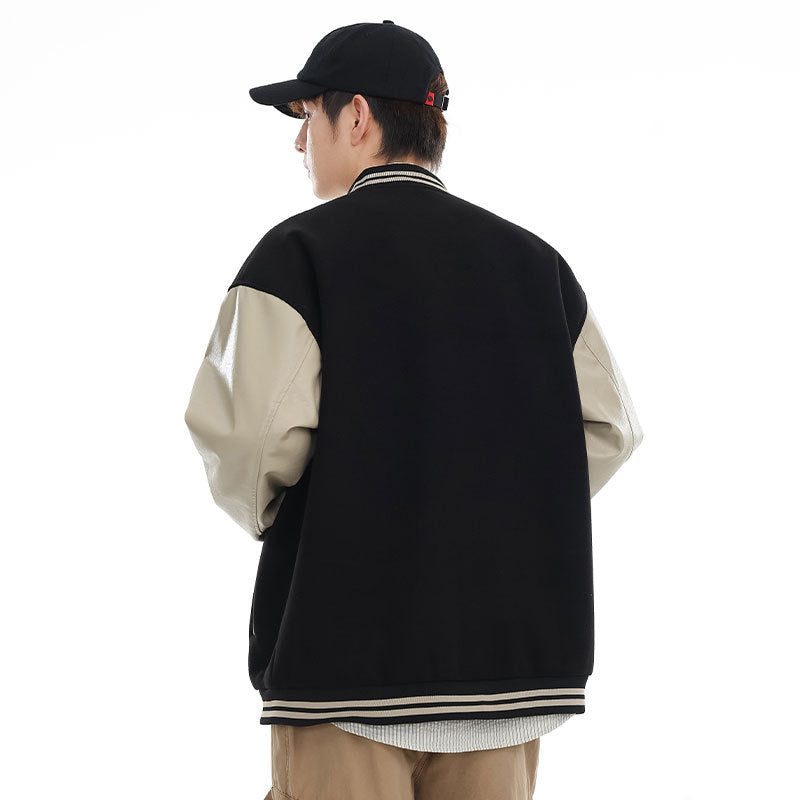 American Retro Sports Baseball Uniform Jacket Pu Shuai Embroidered Jacket