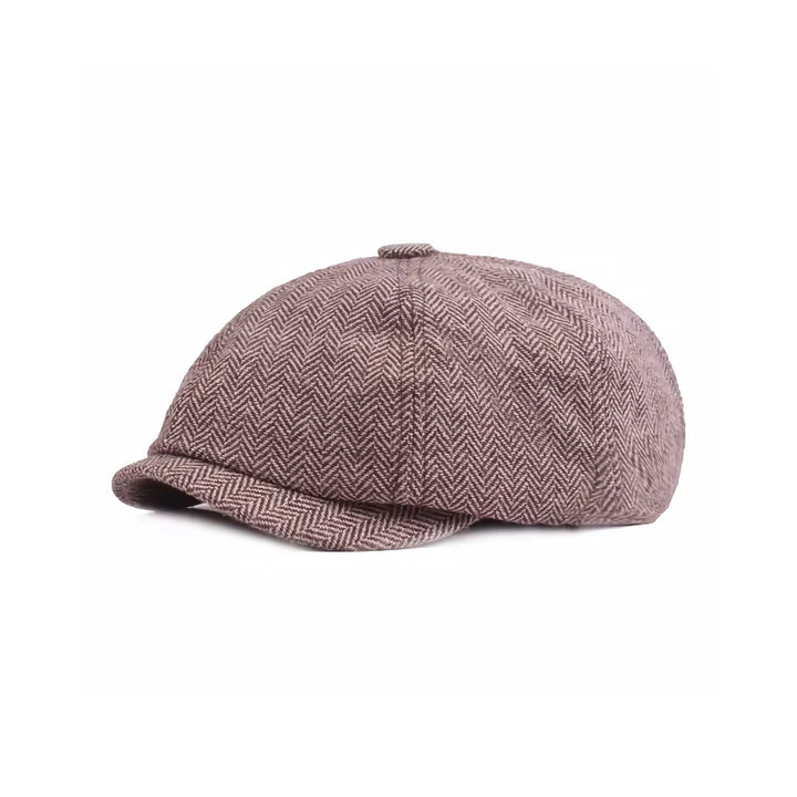 Vintage Wool Herringbone Flat Cap