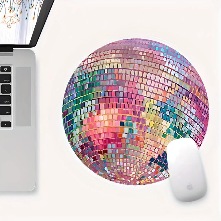 Pink Disco Ball Mouse Pad