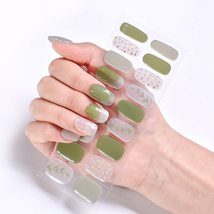 Internet Celebrity Semi-baked Gel Nail Sticker Waterproof And Durable 3d Paper Patch