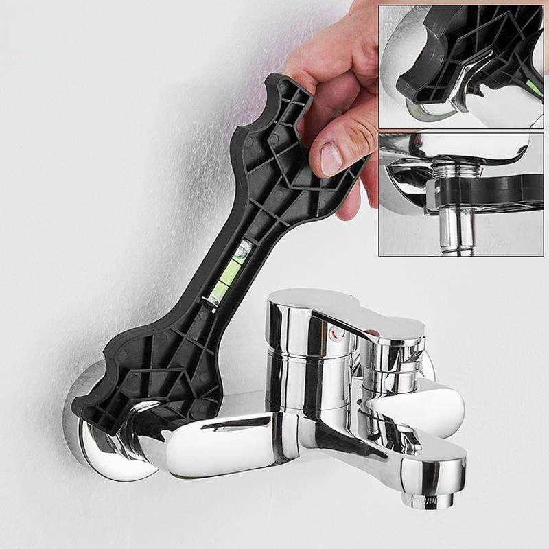 Multifunctional Dual-Head Wrench with Level