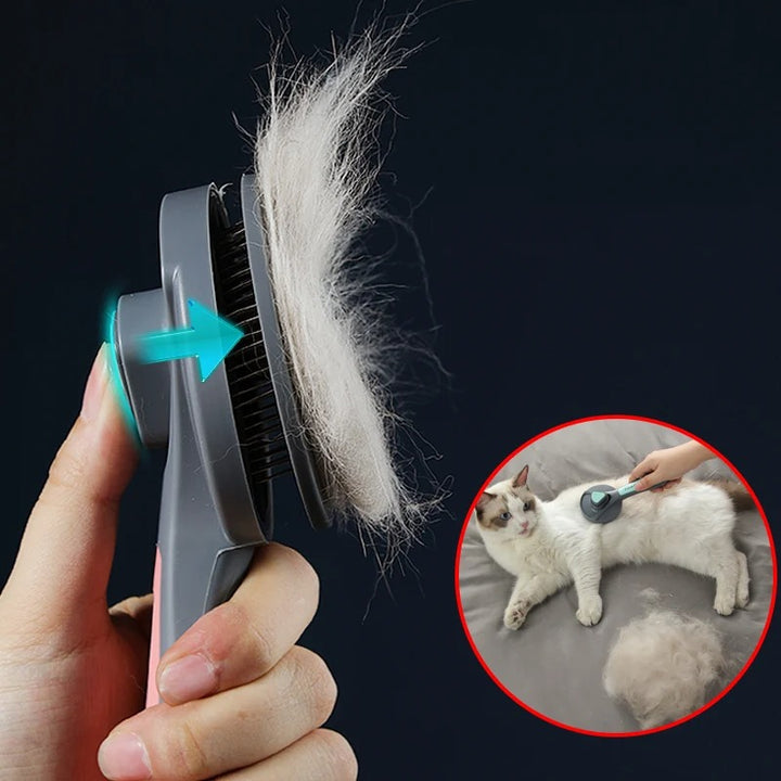 Self-Cleaning Pet Grooming Brush for Cats & Dogs