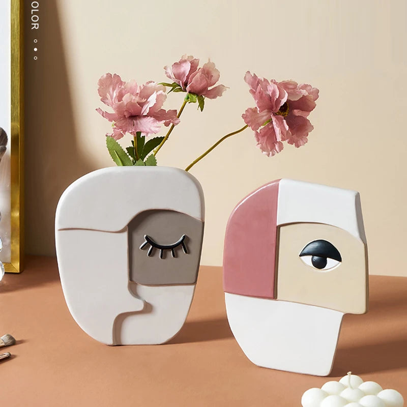 Creative Ceramic Face Vase