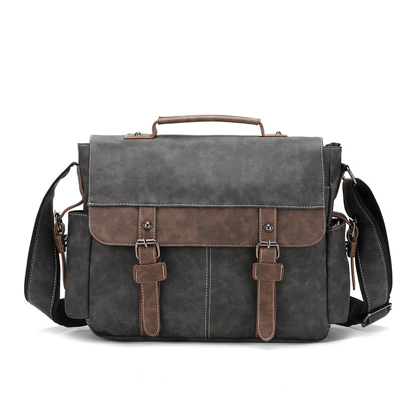 Casual PU Leather Trendy Retro Men's Shoulder Bag