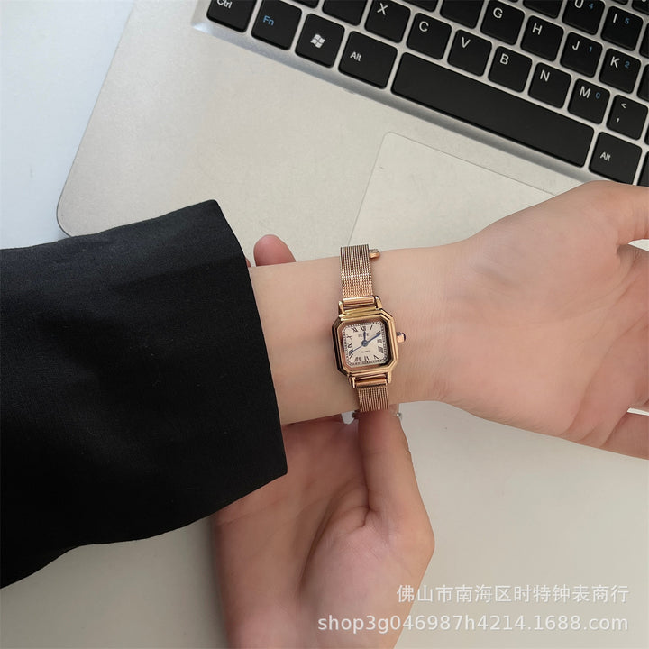 Small Square Retro Small Sugar Cube Steel Watch Women