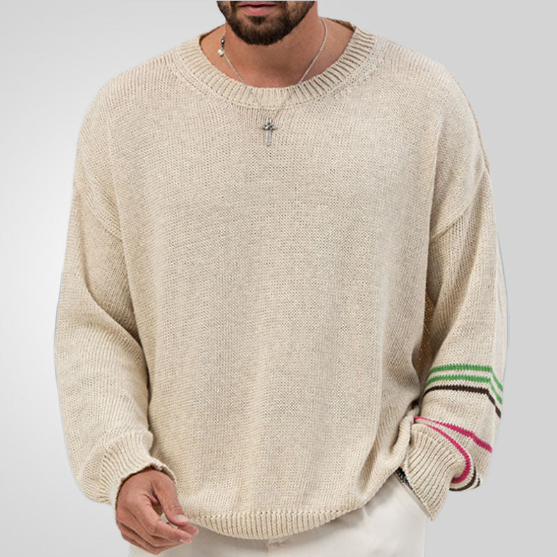 Round Neck Pullover Long Sleeve Base Lightweight Sweater