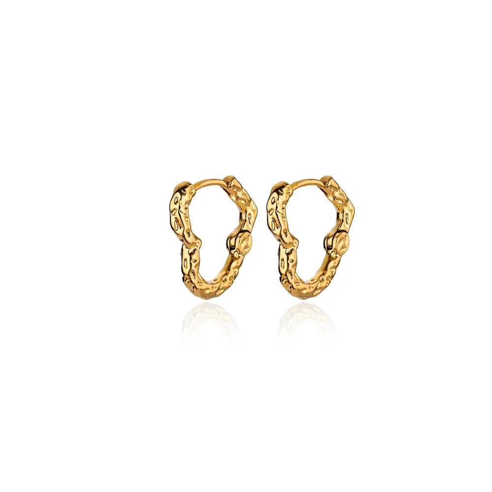 Gold Heart Hoop Earrings - Minimalist Stainless Steel Jewelry