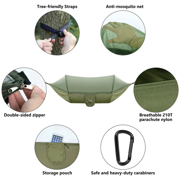 Portable Camping Hammock with Mosquito Net