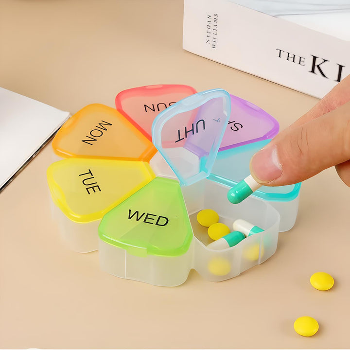 Compact 7-Grids Travel Pill Organizer