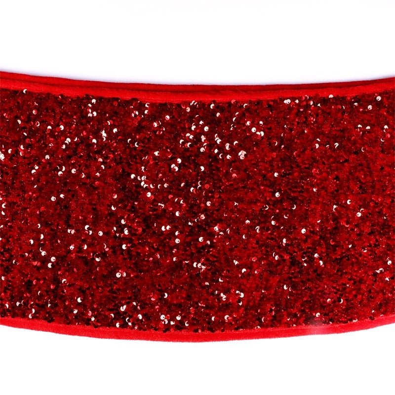 Red Sequins Christmas-tree Skirt Party Decoration Supplies