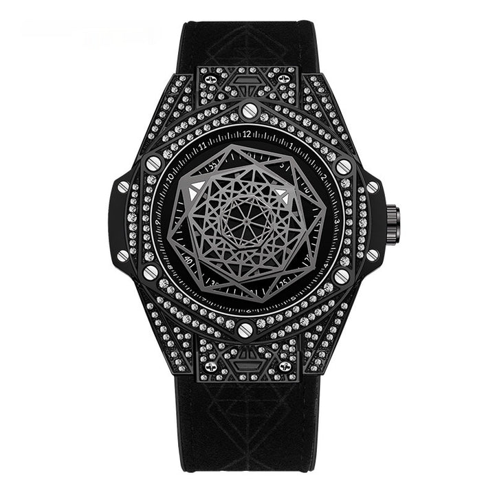 Men's Diamond Geometric Dial Luminous Waterproof Quartz Watch