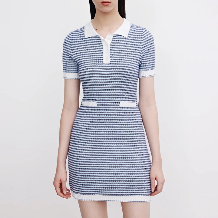 Vintage Plaid Polo Collar Dress