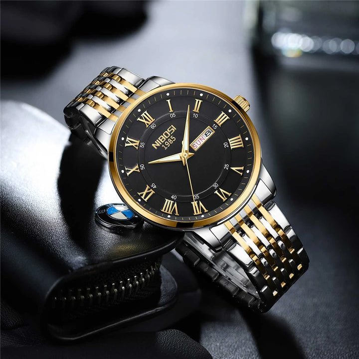 Classic Luxury Quartz Wristwatch with Luminous Hands