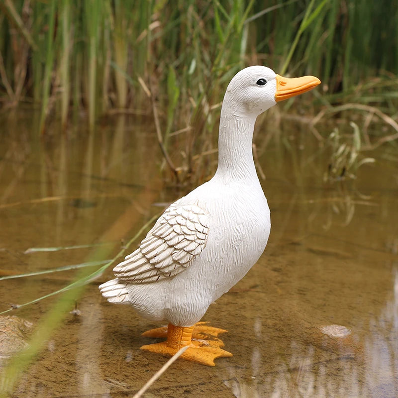 Charming Duck Figurine Sculptures for Home and Garden Decor