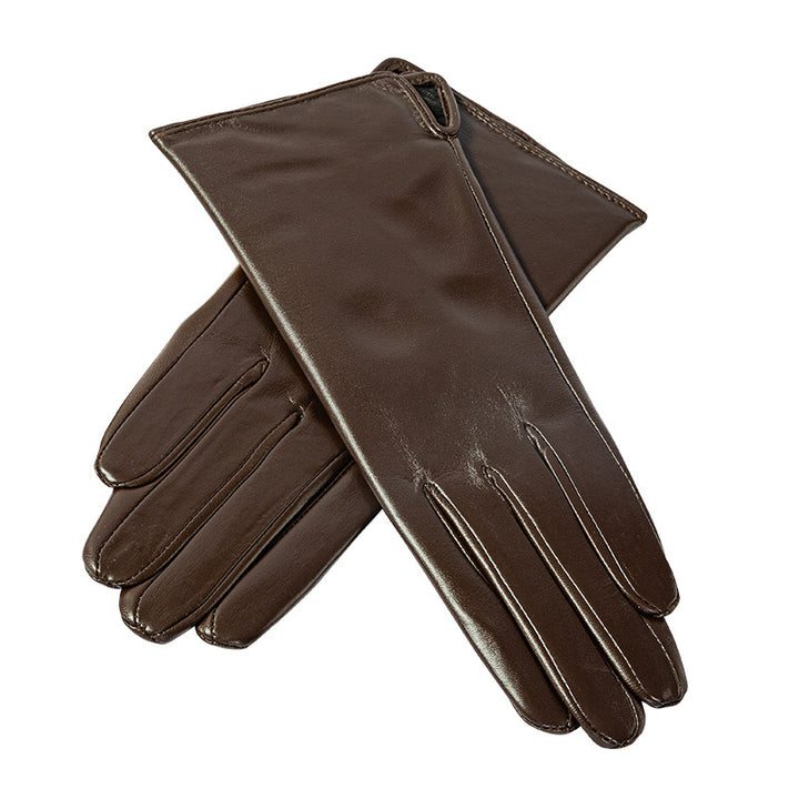 Touch Screen Gloves With Plush And Thick Leather Lining