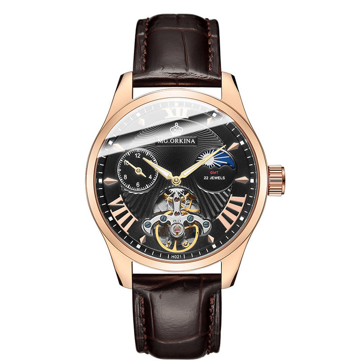 Men's Fashion Simple Leisure Tourbillon Automatic Mechanical Watch