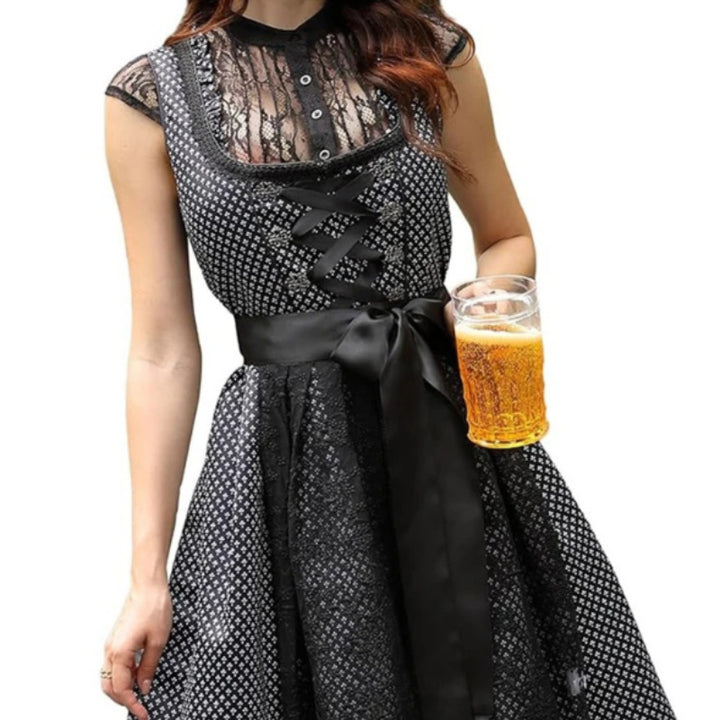 Spring And Summer Beer Suit Short Sleeve Tied Dress