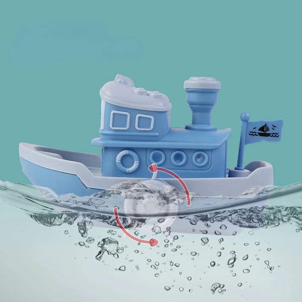 Wind Up Cartoon Ship Bath Toy for Kids