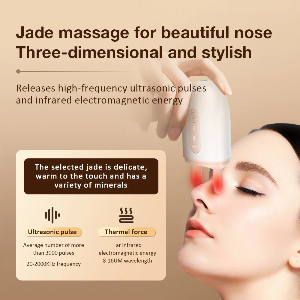 Electric Nose Lifting and Facial Massage Tool with Vibration and Hot Compress