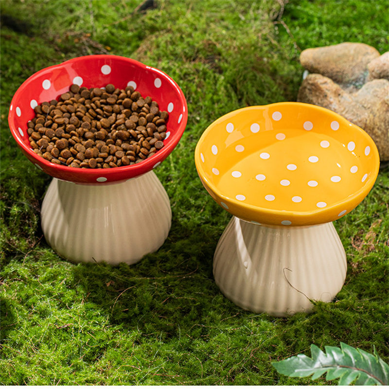 Cute Mushroom Ceramic Pet Bowl