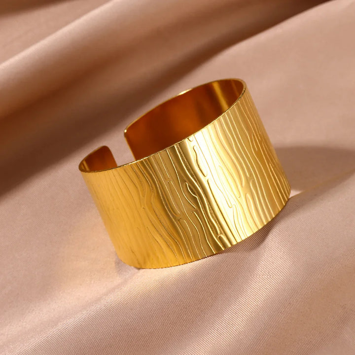 Trendy Gold Stainless Steel Cuff Bracelet