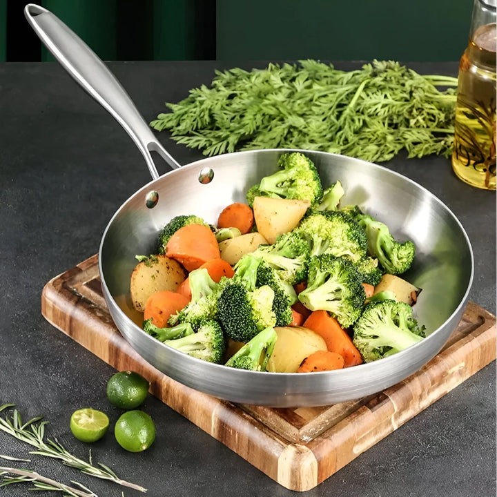 3PCS Stainless Steel Frying Pan Set