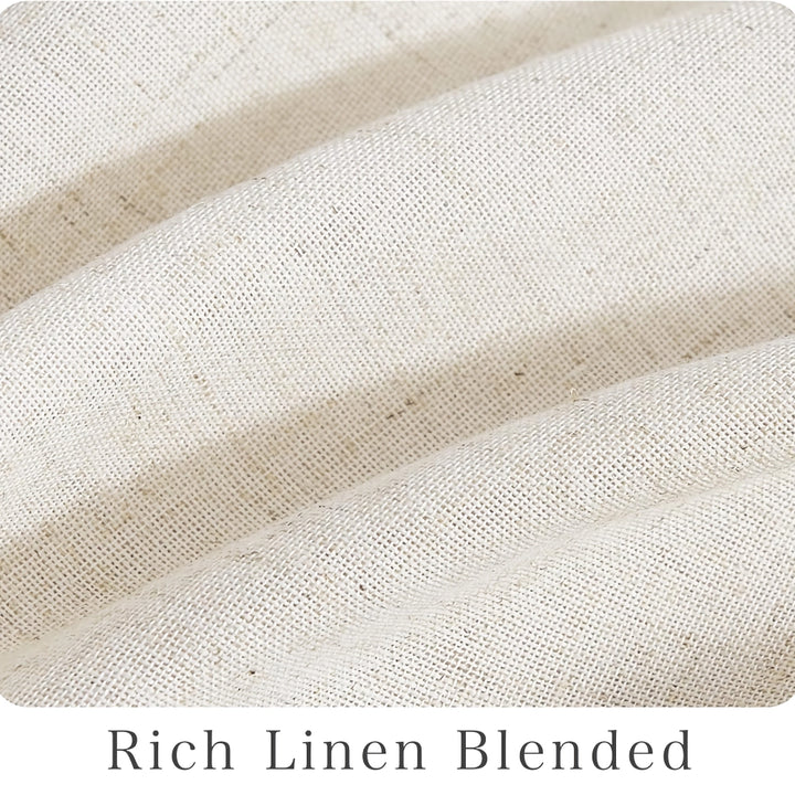 Elegant Linen Button Shower Curtain