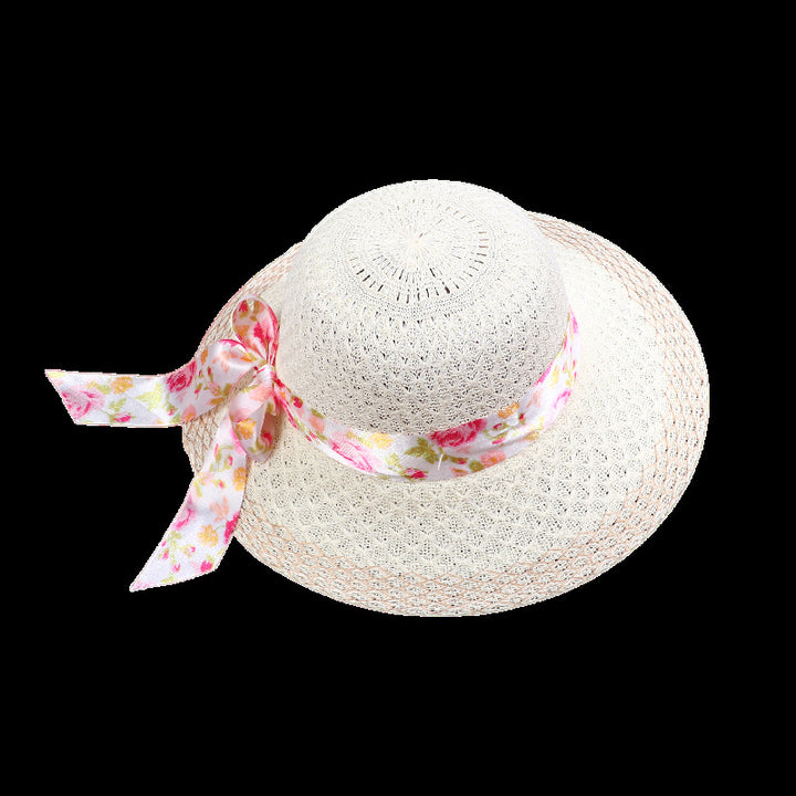 Elegant Floral Ribbon Sun Hat