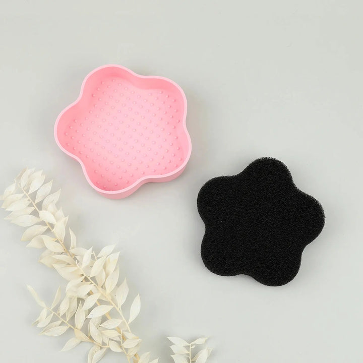 Silicone Makeup Brush Cleaner with Color Removal Sponge