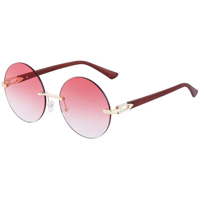 Trendy Gradient Rimless Round Sunglasses