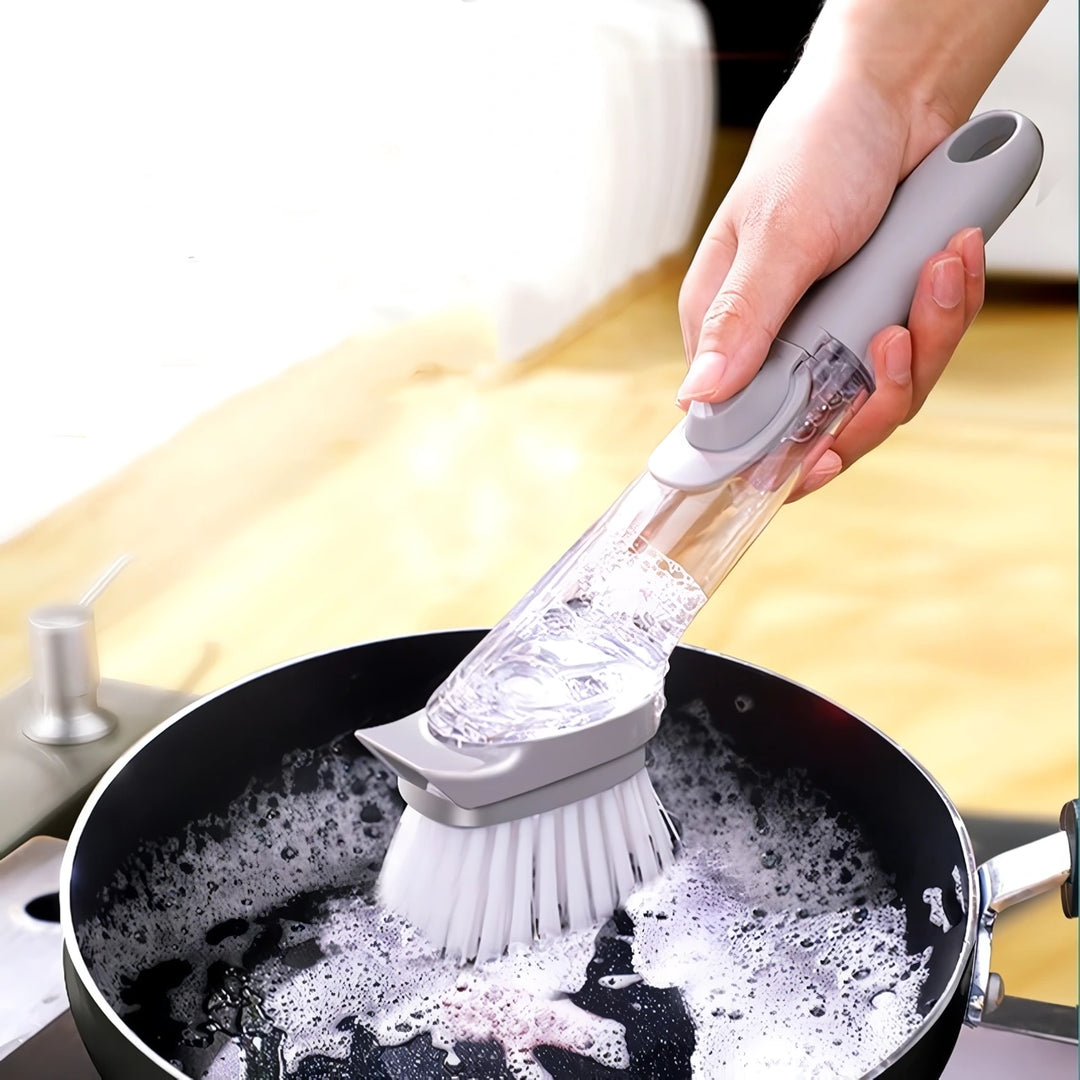 Automatic Soap Dispensing Dishwashing Brush with Holder