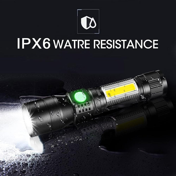 3-in-1 UV Black Light & Strong Beam Rechargeable Flashlight