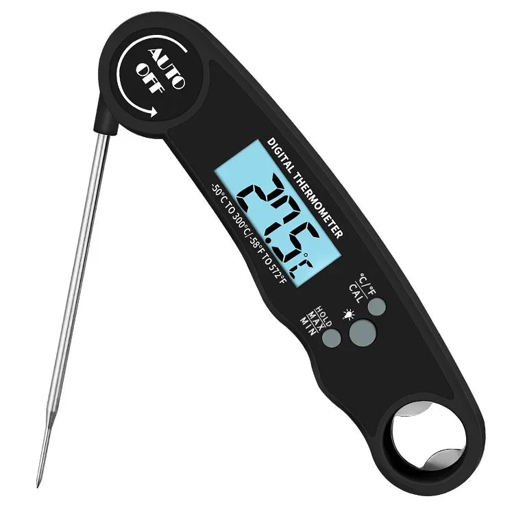 Portable Digital Kitchen Meat Thermometer with Folding Probe