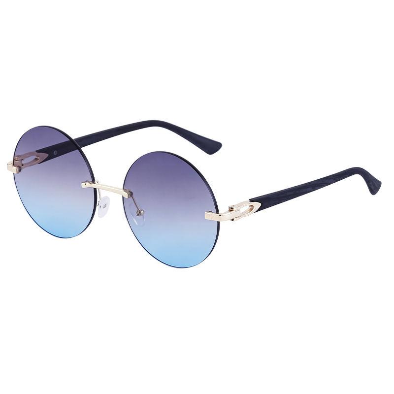 Trendy Gradient Rimless Round Sunglasses