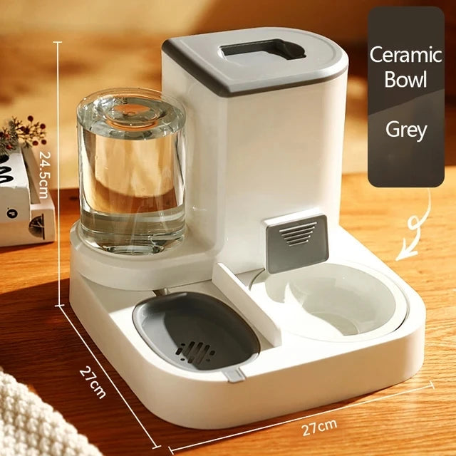 Automatic Cat Water Feeder & Food Dispenser with Large Capacity and Easy-Clean Design