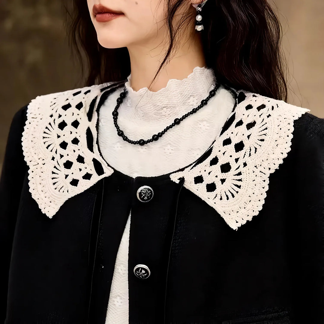 Elegant Embroidery Lace Doll Collar Short Jacket for Women