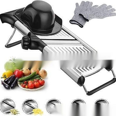 Stainless Steel Chopper Set Mandolin Grater Slicer Cut Resistant Gloves