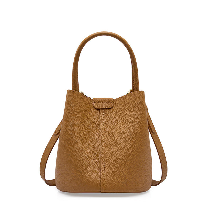 Leather Bucket Bag for Women