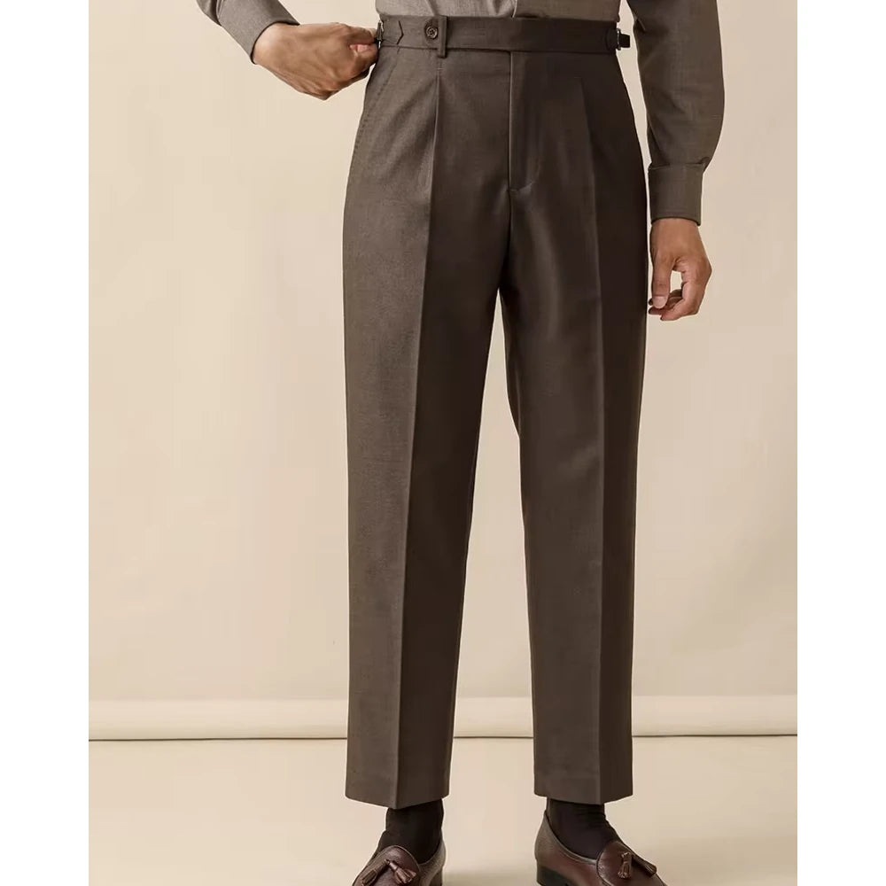 Men's Wool Blend Formal Ankle Pants