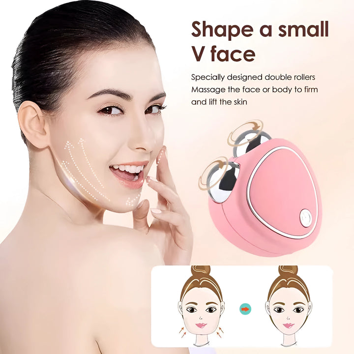 Portable Electric Face Lift Roller Massager – EMS Microcurrent Sonic Vibration Facial Lifting & Skin Tightening Beauty Device