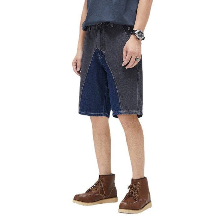 Men's Casual Patchwork Denim Shorts